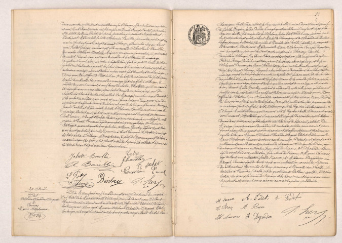 Acte de mariage de CONTREL François Joseph et BOUILLIE Juliette Alphonsine (19 avril 1909), Acte de mariage de EDET Alphonse Alexandre Auguste veuf JARDIN et SOURSAS Marie Alphonsine (20 avril 1909).
