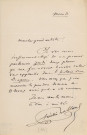 Lettre autographe signée de l'écrivain Amédée de Rolland à l'acteur Adolphe Laferrière (sd) .