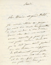 Lettre autographe signée de la femme de lettres Louise Colet au comédien Louis Fortuné Adolphe Laferrière [1873].