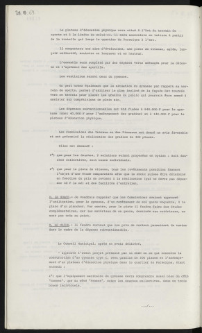 Quartier de Perseigne, construction d'un gymnase type C et d'installations sportives de plein air, avant-projet.