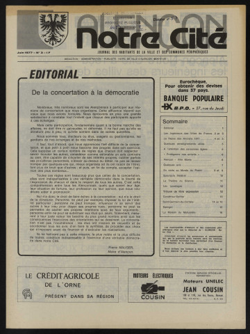 Alençon Notre Cité, journal des habitants de la Ville et des communes périphériques n°3 (juin 1977).