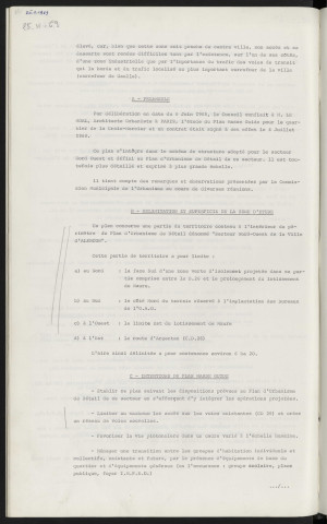 Urbanisme, secteur Nord-Ouest, plan masse guide du quartier sous-secteur de la Croix Mercier, plan de masse guide du quartier sous-secteur de l'hippodrome.