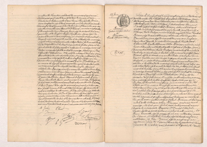 Acte de mariage de CHANUT Paul Julien Joseph et JOUIN Marie louise Bernadette ( 22 Juin 1907), RICERNE Gabriel Alfred Albert et HERISSON Marthe Adrienne Alice (25 Juin 1907).