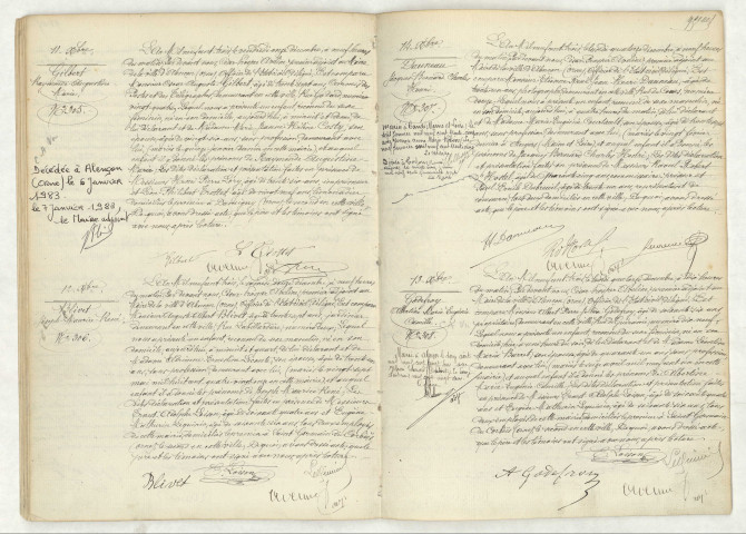 Acte de naissance de GILBERT Raymonde Augustine Marie (11 décembre 1903),BLIVET Joseph Maurice René (12 décembre 1903),DAUNEAU Jacques Bernard Charles Henri (14 décembre 1903),GODEFROY Albertine Marie Eugénie Camille (13 décembre 1903).