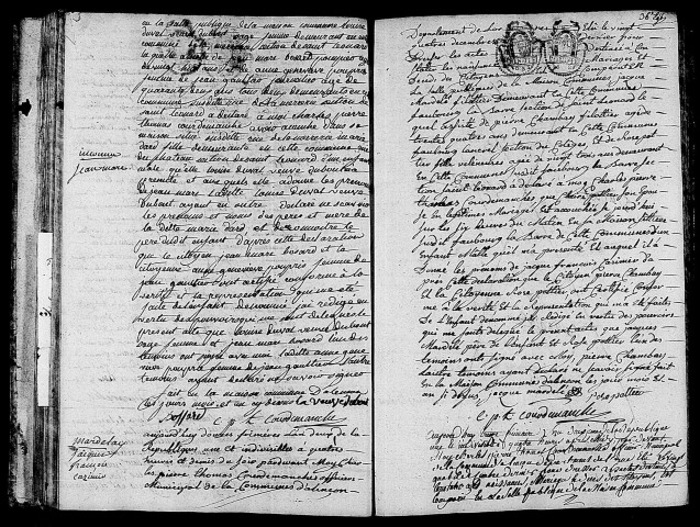 Acte de naissance de DARD Jean Marc enfant naturel (1er décembre 1793),acte de naissance de MARDELAY Jaques François Cazimir (2 décembre 1793),acte de naissance de CASSENEUVE Martial (2 décembre 1793).