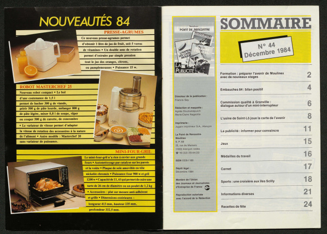 Le Point de rencontre Moulinex n°44 ( décembre 1984)