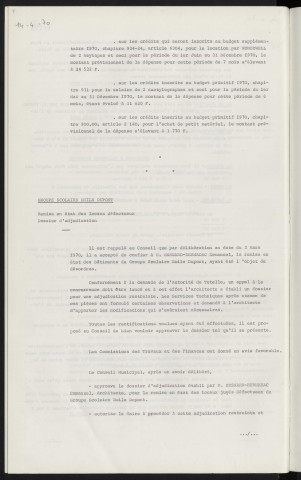 Informatique, travail à façon et location de matériel. Groupe scolaire Emile Dupont, remise en état des locaux défectueux, dossier d'adjudication.
