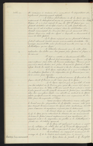 Œuvre de Godard père légués par Mme veuve GODARD et sont fils, délibération du 18 Mars 1865, cachet ou poinçon sur les œuvres, consultation à la bibliothèque, œuvre Mr de la Sicotière, Mr DINIER archéologue Parisien, Mr PINAULT typographe n°25 place de la Halle au Blé, rapport
