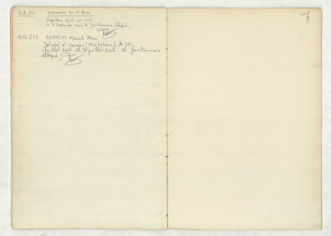 Mentions marginales de LEHAULT Albert Emile Noël,GRANDIN Louis Henri Désiré,JEGO Edouard Joseph Octave,DESTEVE Jean Joseph Baptiste,DESTEVE Jean Joseph Baptiste,MARIETTE Georgette Marie Raymonde,HUET Gérard Emile,SORIN Daniel Martin,RAYER Armand Maurice Désiré,MARIETTE Georgette Marie Raymonde,COULON Marcel Charles Emilien,BERNHEIM Marcel Henri,DESTEVE Jean Joseph Baptiste,LIVET Andrée Léonce Marcelle,RUELLAN Jacqueline Rose Marie Louise,BENECH Marie Louise Eugénie