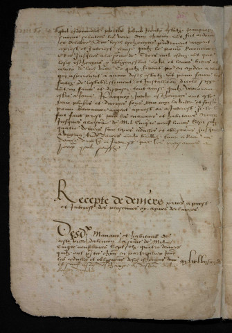 Comptes, état des finances (1552)