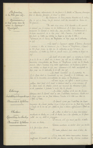 Bureau de Bienfaisance, subvention de la ville pour 1917, société du Foureau Economique, reversement de trop perçu dans la caisse du receveur Municipal. Eclairage, installation de lampes électriques, Rue du Jeudi, Hôtel des postes, demande de Mr LEBOUC. Charbon, répartition du charbon, demande de Mr LEBOUC