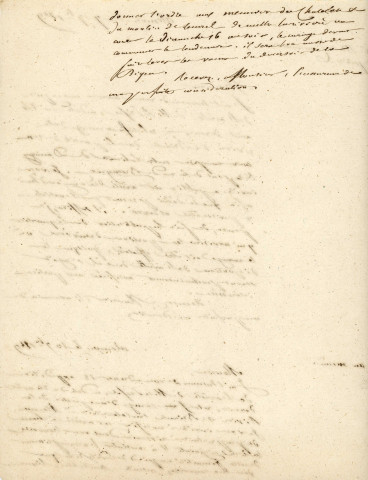 Rivière la Briante, curage de la partie de son cours comprise entre la limite de la commune de Damigny et le pont de la rue de Bretagne (17 juillet - 22 septembre 1849) : arrêté municipal, correspondance, pétition, notifications, état nominatif des propriétaires de la section D à G, notes.