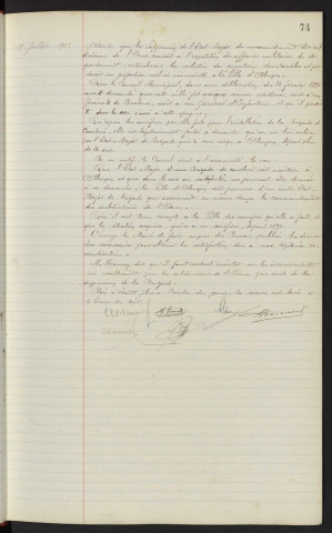 Brigade de Cavalerie, Siège de la 4ème Brigade, projet de déplacement : Communication de M. le Maire