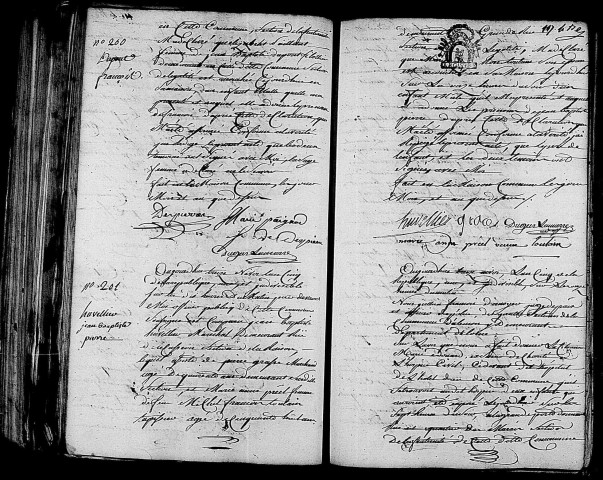Acte de naissance de DUPONT François (31 décembre 1796),acte de naissance de HUVELLIER Jean Baptiste Pierre (2 janvier 1797),acte de naissance de Jean Marie enfant trouvé (2 janvier 1797),acte de naissance de Thérèse Julie enfant trouvé (2 janvier 1797).