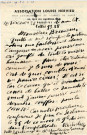 Lettre autographe de Louise Hervieu adressée à Monsieur Bruneau, 2 pages in 8, En tête de "l'Association Louise Hervieu pour l'établissement du carnet de santé".