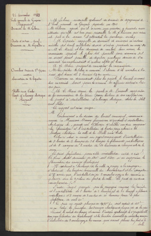 Ecole normale de garçons, dégagement : Demande de M. Lebouc. Droits d'octroi, tarif : Demande de M. Lebouc. Omnibus train de 2h 1/2 du matin : Observation de M. Lebouc. Halle aux toiles, projet d'éclairage électrique rapport