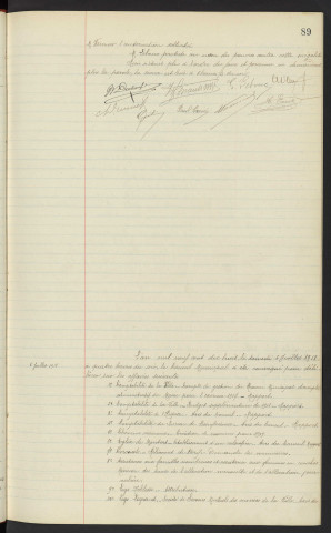 Commission arbitrage des loyers, établissement de la liste des propriétaires et locataires appelés à faire partie de la dite commission. Sommaire sur les affaires à délibérer