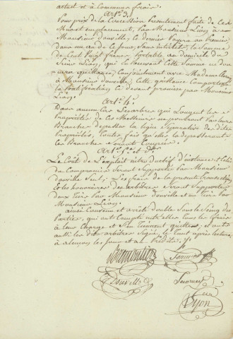 Transaction entre M. Lion et M. Douville (8 septembre 1830).