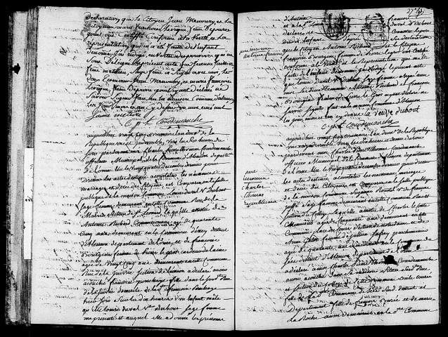 Acte de naissance de QUERVILLE Jean Clément (14 novembre 1793),acte de naissance de PERCEHAYE Antoine François enfant naturel (14 novembre 1793),acte de naissance de BUREE Charles Thomas Républicain enfant naturel (15 novembre 1793).