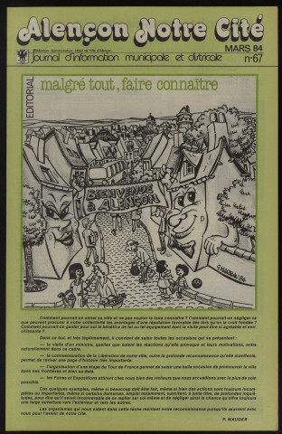 Alençon Notre Cité, journal d'information municipale et districale n°67 (mars 1984).