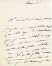 Lettre autographe signée de la femme de lettres Louise Colet sur ses œuvres dramatiques au comédien Louis Fortuné Adolphe Laferrière [1873].