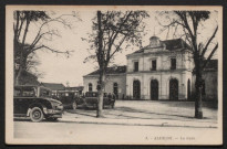 Alençon (Orne), La gare, carte postale ancienne noir et blanc n°5, G. Artaud éditeur, Nantes, (date d'utilisation : 10 septembre 1934), (14x9),AMA.