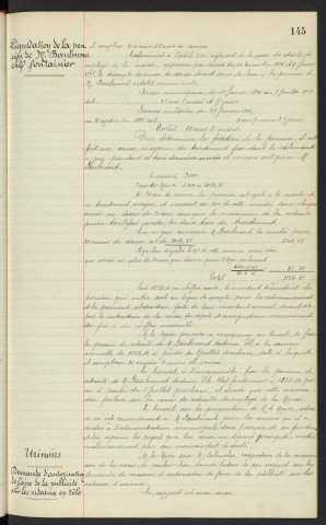 Caisse de retraites des employés communaux, liquidation de la pension de Mr BAULMONT chef fontainier. Urinoirs, demande d'autorisation de faire de la publicité sur les rideaux en tôle, rapport