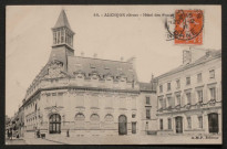Alençon (Orne), Hôtel des Postes, carte postale ancienne noir et blanc n°44, éditeur,A.M.F. (Date d'utilisation : 27 decembre 1911), (14x9),AMA, 2 exemplaires.