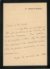 Lettre autographe signée de l'écrivain Gaston Rageot [ pour féliciter Paul Hervieu élu à l'académie ?] [15 fevrier 1900].