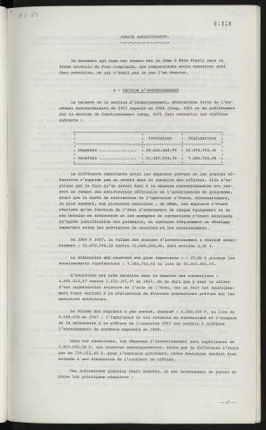 Finances, compte administratif 1968.