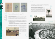 Journées européennes du Patrimoine 2022, exposition "Oh ça coule de source, le patrimoine s'infiltre" : panneau in situ 8, Les châteaux d'eau, une seconde phase d'édification après 1945, les deux réservoirs de Courteille (1950), les trois réservoirs de Saint-Paterne (1960), les trois réservoirs dits de la zone industrielle Nord (1973).