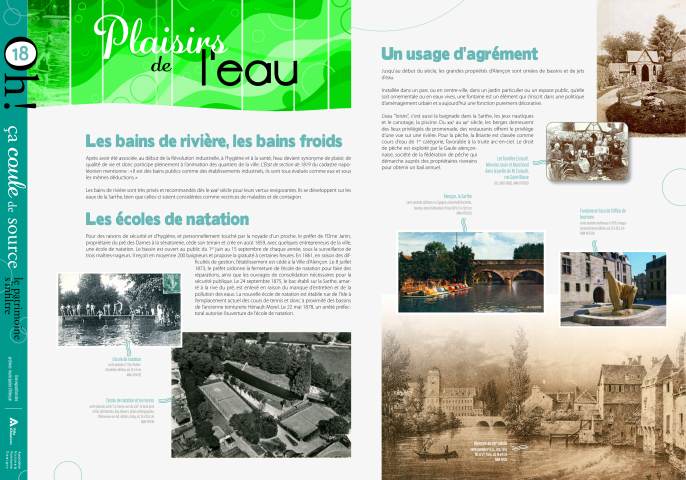 Journées européennes du Patrimoine 2022, exposition "Oh ça coule de source, le patrimoine s'infiltre" : panneau in situ 18, Plaisirs de l'eau.