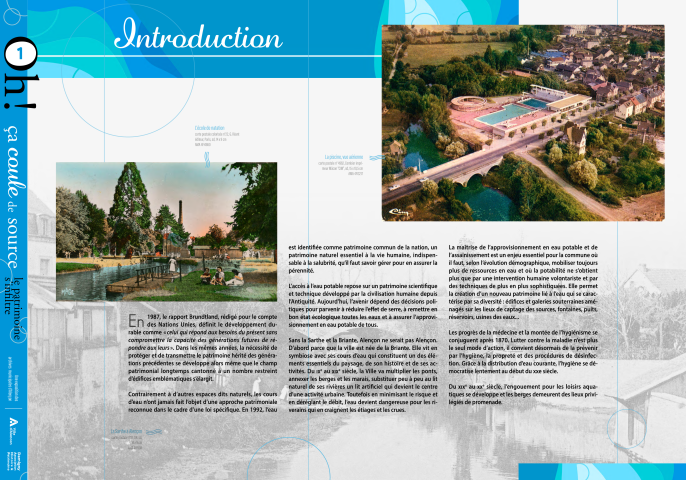 Journées européennes du Patrimoine 2022, exposition "Oh ça coule de source, le patrimoine s'infiltre" : panneau in situ 1, Introduction.