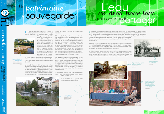 Journées européennes du Patrimoine 2022, exposition "Oh ça coule de source, le patrimoine s'infiltre" : panneau in situ 19, Un patrimoine à sauvegarder, l'eau un droit pour tous qu'il convient de partager.